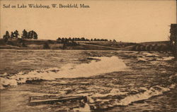 Surf on Lake Wickaboag West Brookfield, MA Postcard Postcard Postcard