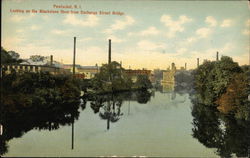 Looking Up the Blackstone River From Exchange Street Bridge Pawtucket, RI Postcard Postcard Postcard