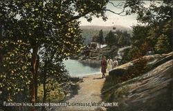 Flirtation Walk looking towards lighthouse West Point, NY Postcard Postcard Postcard