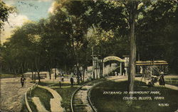 Entrance to Fairmount Park Council Bluffs, IA Postcard Postcard Postcard