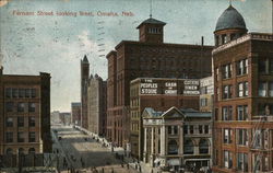 Farnam Street Looking West Omaha, NE Postcard Postcard Postcard