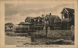 Edgewater Hotel and Shore Front, Cosey Beach Postcard