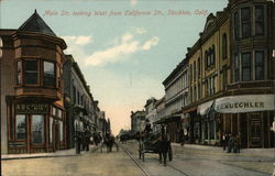 Main Str. looking west from California Str. Stockton, CA Postcard Postcard Postcard