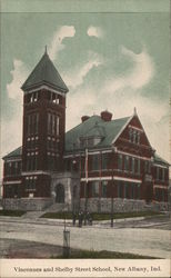 Vincennes and Shelby Street School Postcard