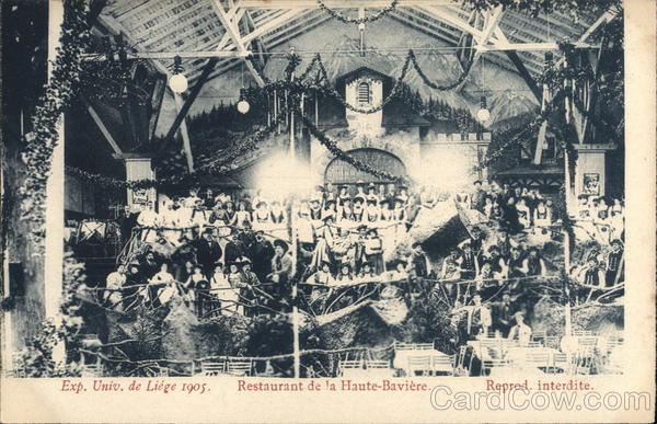 Restaurant de la Haute-Bavière Liége Belgium 1905 Liège International