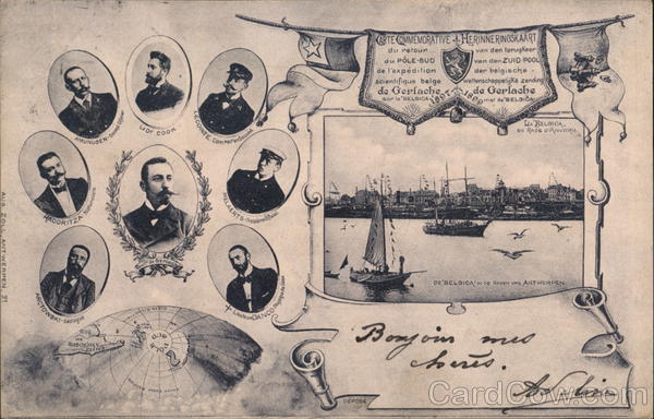 Rare 1898 Belgian Antarctic Expedition Adrien de Gerlache Team