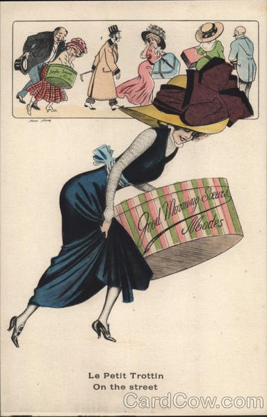 On the Street - Woman with Hat Box Xavier Sager