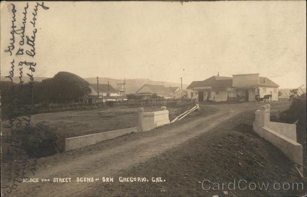 Bridge and Street Scene San Gregorio California