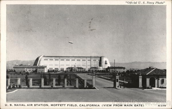 View From Main Gate, U.S. Naval Air Station, Moffett Field Mountain View California