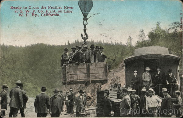 Ready to Cross the Feather River California Trains, Railroad