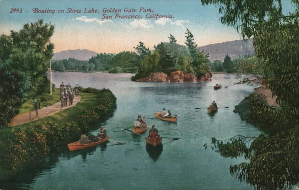 Boating on Stow Lake, Golden Gate Park San Francisco California