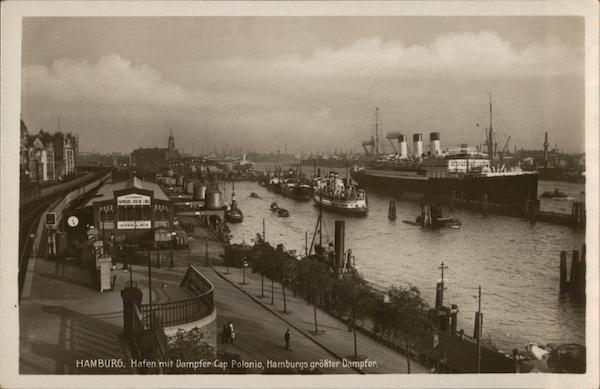 Steamer S.S. Cap Polonio in Harbor Hamburg Germany