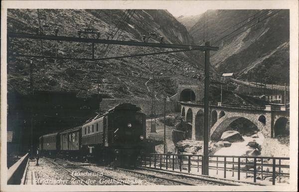 Göschenen,Electric Train of the Gotthard Railway Germany