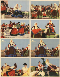 Set of 8: Costume Sardi Postcard