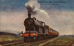 Blackpool to Manchester Express. L&Y Railway Railroad (Scenic) Postcard Postcard