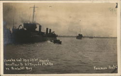Mayor's Greetings to US Torpedo Flotilla in Humboldt Bay Postcard