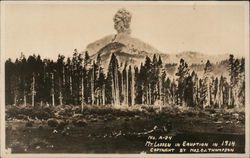 Mt. Lassen in Eruption in 1914 Postcard