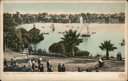 A Winter's Day in West Lake Park Los Angeles, CA Postcard Postcard