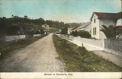 Looking Along Street Cambria, CA Postcard Postcard