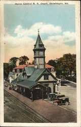 Maine Central RR Depot Skowhegan, ME Postcard Postcard