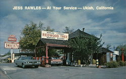 World's Largest Redwood Tree Service Station Ukiah, CA Postcard Postcard Postcard