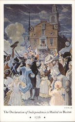 The Declaration of Independence is Hailed in Boston Postcard