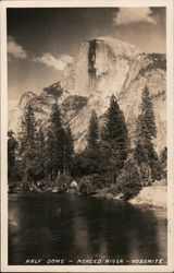 Half Dome and the Merced River in Yosemite National Park Postcard