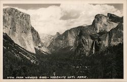 View From Wirwona Road - Yosemite National Park California Postcard Postcard Postcard
