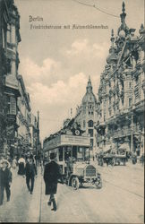 Friedrichstraße and Automobile Bus Postcard