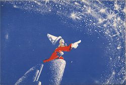 Mickey Mouse in Fantasia - Disney Postcard