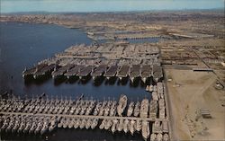 Naval Ships in Moth Balls at U.S. Naval Station Postcard