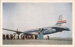 Boarding a United Mainliner Postcard