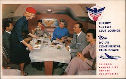 DC-7B Continental Club Coach Postcard