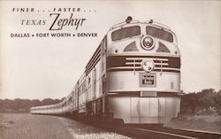The Texas Zephyr Trains, Railroad Postcard Postcard Postcard