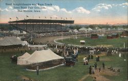 Steel Ampitheatre and Race Track, Iowa State Fair Grounds Des Moines, IA Postcard Postcard Postcard