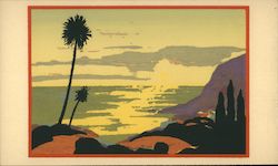 View of Santa Barbara Serigraph - Scenic Postcard