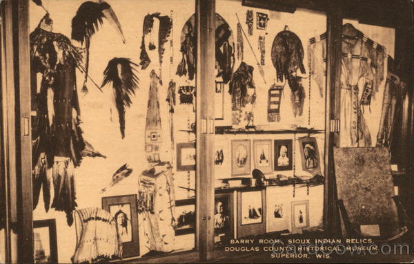 Barry Room, Sioux Indian Relics, Douglas County Historical Museum Superior Wisconsin