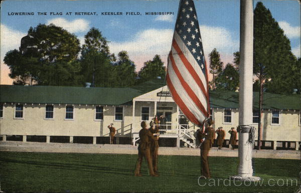Lowering the Flag at Retreat, Kessler Field Biloxi Mississippi