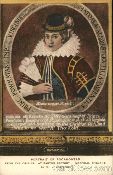 Portrait of Pocahontas Native Americana