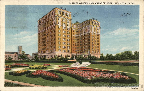 Sunken Garden and Warwick Hotel Houston Texas