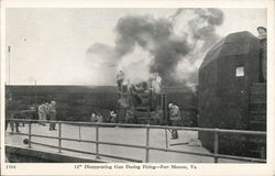 12" Disappearing Gun During Firing Postcard