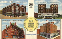 Van Orman Hotels Decatur, IL Postcard Postcard Postcard