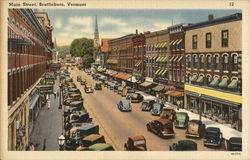 Main Street Brattleboro, VT Postcard Postcard Postcard
