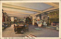 El Navajo Hotel - The Lobby Gallup, NM Postcard Postcard Postcard