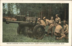 Squad Loading 75 Millimeter Gun...Camp Selby Postcard