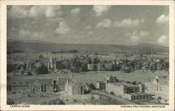 Campus Scene, Virginia Polytechnic Institute Postcard