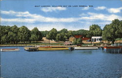 Boat Landing, Williams on the Bay Lake Geneva, WI Postcard Postcard Postcard