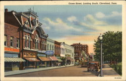 Ocoee Street, Looking South Cleveland, TN Postcard Postcard Postcard