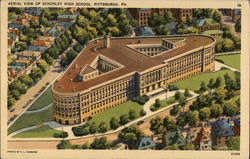 Aerial View of Schenley High School Pittsburgh, PA Postcard Postcard Postcard