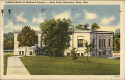 Looking North at Rockwell Library, Kent State University Postcard